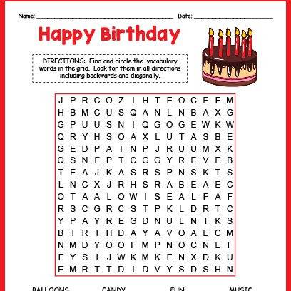 🎈英会話教室のハイライト🎼 〜Birthday Word Search〜